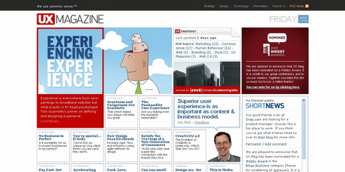 Screenshot of the UX Mag homepage