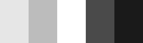 Color scheme made up of shades and tints of gray