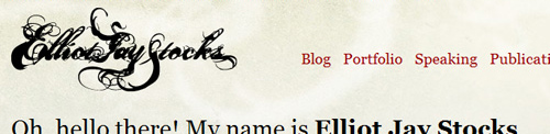Elliot Jay Stock's website on IE