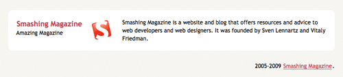 Smashing HTML5! About and Footer blocks