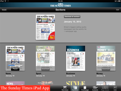 The Sunday Times iPad app