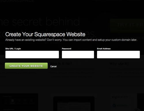 Squarespace Sign Up