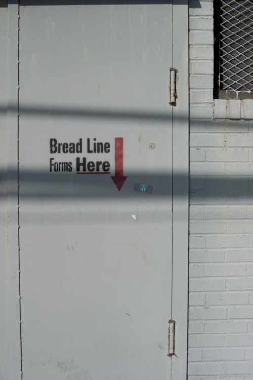 Wayfinding and Typographic Signs - bread-line-forms-here