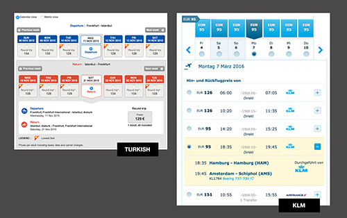 Turkish and KLM fare picker