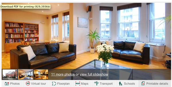 The interior of a flat for sale