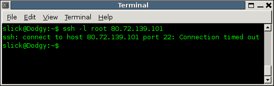 SSH connection timed out either there is nobody home or there is a firewall in a the way.