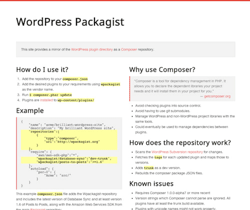 The WordPress Packagist.