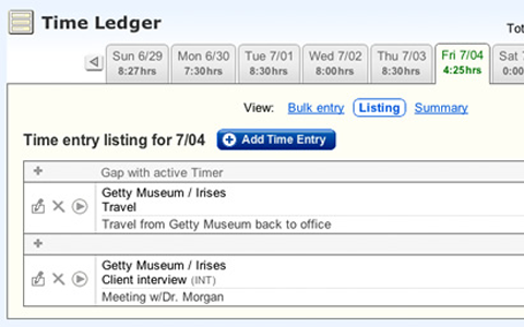 LiveTimer Time Ledger Screenshot