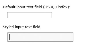 Default and styled input fields