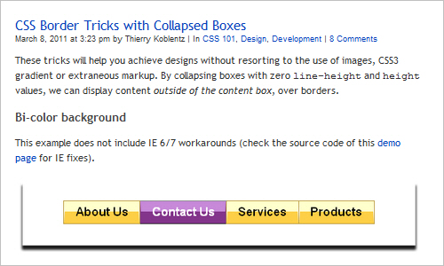 CSS Border Tricks with Collapsed Boxes