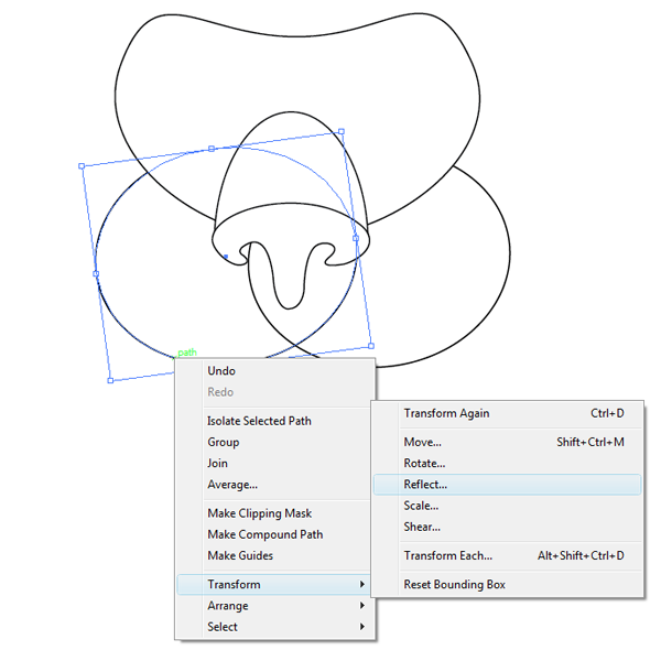 Tiger cheeks, drawing and sending ellipse back, left side