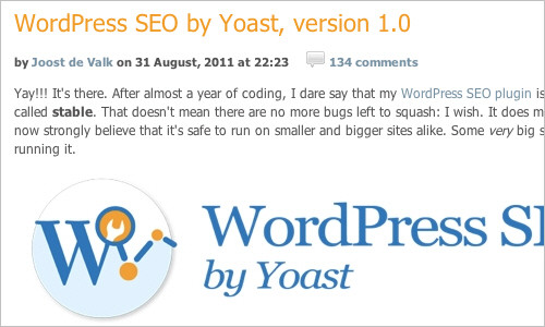 WordPress SEO by Yoast, version 1.0 — Yoast