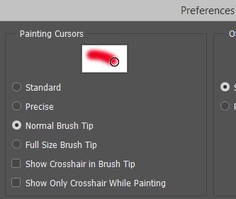 Changing the cursor may help you gain better control of the brush.