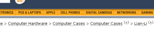 Example of attribute-based breadcrumbs.