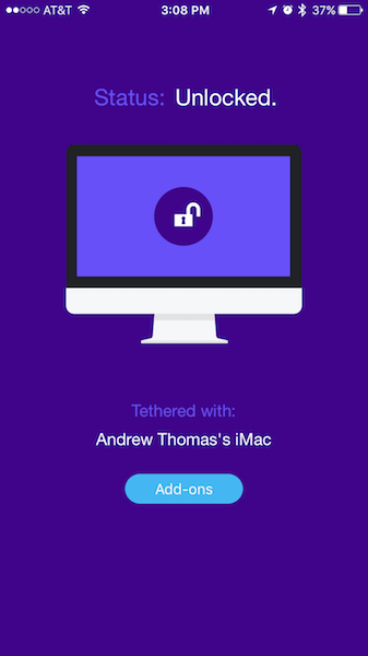 Tether’s iPhone app
