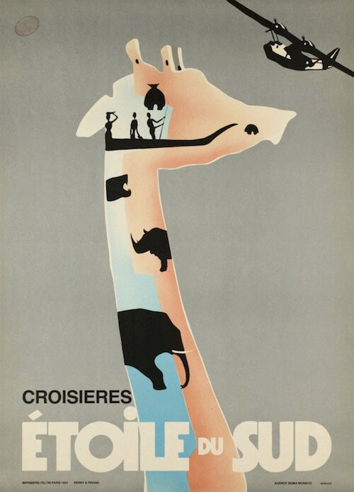 French poster for the “South Star Cruises” from 1969, designed by type foundry Deberny & Peignot.