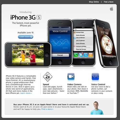 Apple newsletter about new iPhone 3GS