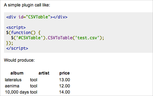 jQuery CSV to Table