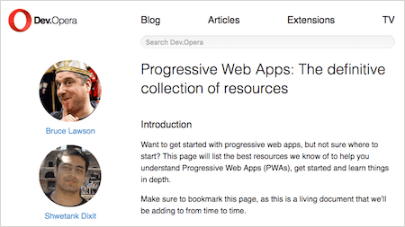Progressive Web App Resources
