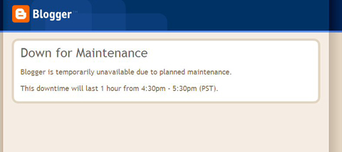 Maintenance Page Screenshot