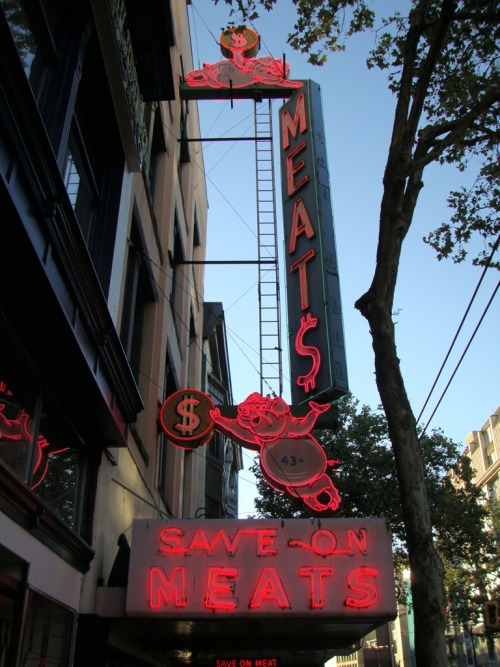 Wayfinding and Typographic Signs - save-on-meat