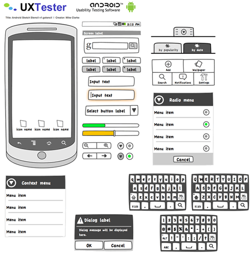 Android Sketch Stencil Version 1.0