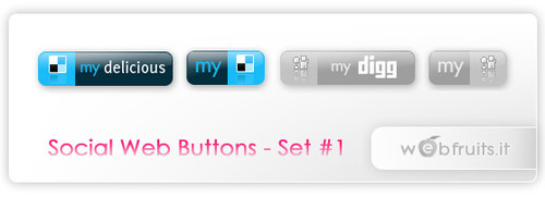 Freebies Icons - Social Web Buttons - Set 1 - WebFruits Blog // web design, grafica, internet, blog...