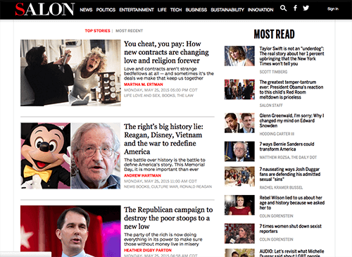 Salon.com articles grouped by their relationships in size differences.