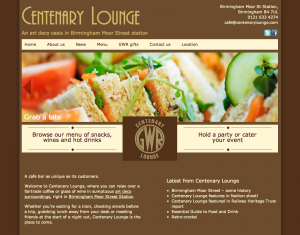 Centenary Lounge website on desktop