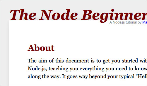 The Node Beginner Book