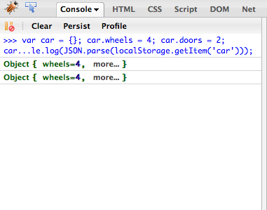 local storage - Encoding as JSON means you keep the right format of the object in local storage