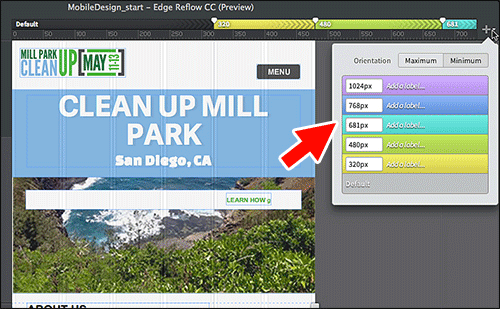 Defining breakpoints in Reflow