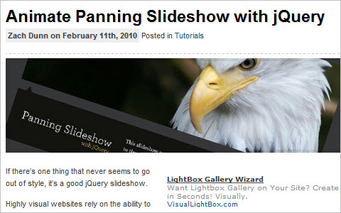 Animate Panning Slideshow with jQuery