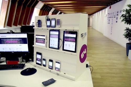 64 Digital’s device testing station