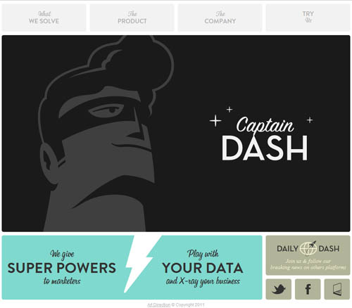 Captain Dash's superhero themed homepage