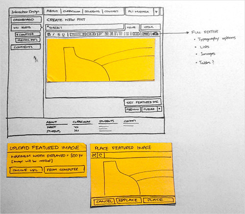 This low-fidelity prototype of a new web design for SCAD’s Interaction Design department shows the initial concepts for improving reading and posting interactions.