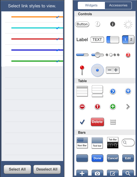 Variations of the same side panel grant the user control over screens and individual widgets.