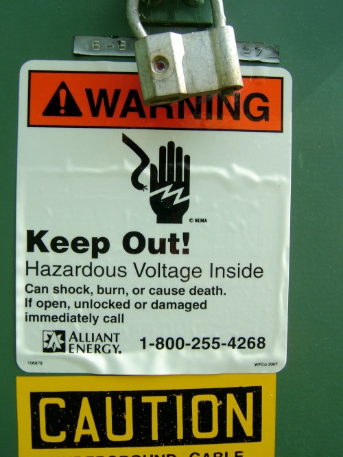Wayfinding and Typographic Signs - electrocution