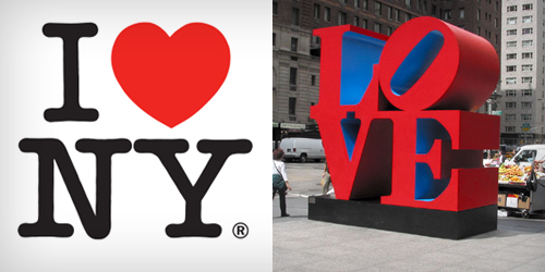 I love New York logo and LOVE sculpture