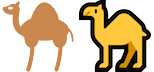 Dromedary Camel emoji before and after Anniversay Update compared