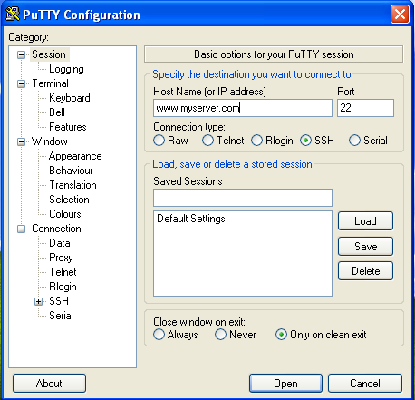 Running Putty on Windows