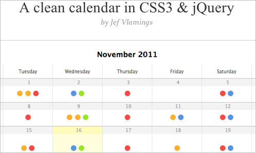 A clean calendar in CSS3 & jQuery : Finishing Touch