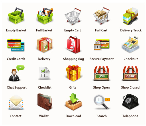 Must have - Free commerce and shopping icons, must have