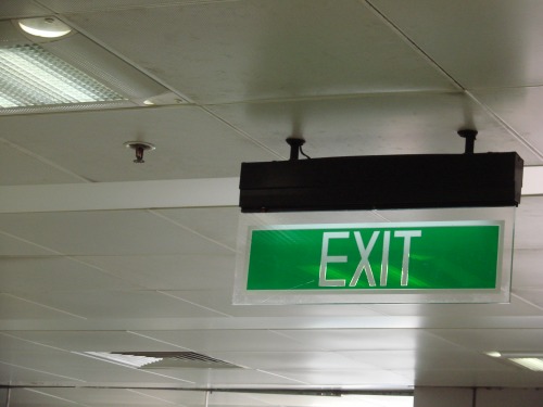 Wayfinding and Typographic Signs - airport-exit