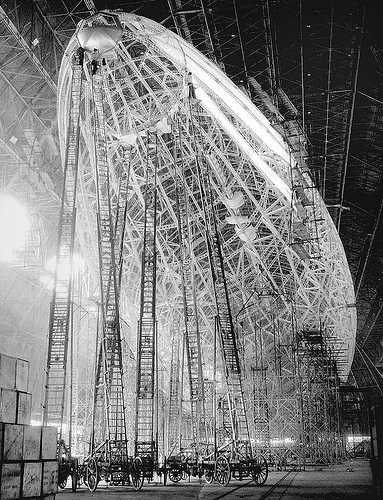 A Picture of the Airship USS Macon Being Constructed