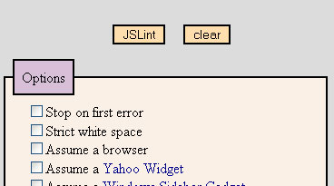 JSLint - screen shot.