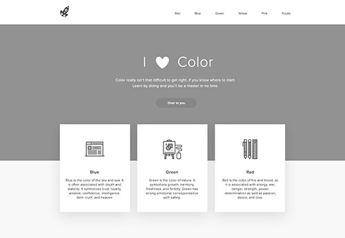 Grayscale image of website layout