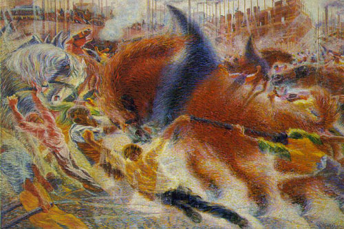 <em>Umberto Boccioni, </em>The City Rises,<em> 1910.</em>