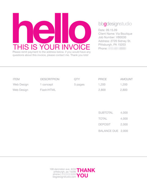 bgg design invoice