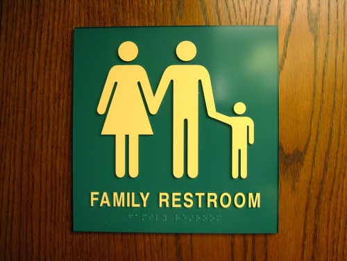 Wayfinding and Typographic Signs - family-restroom